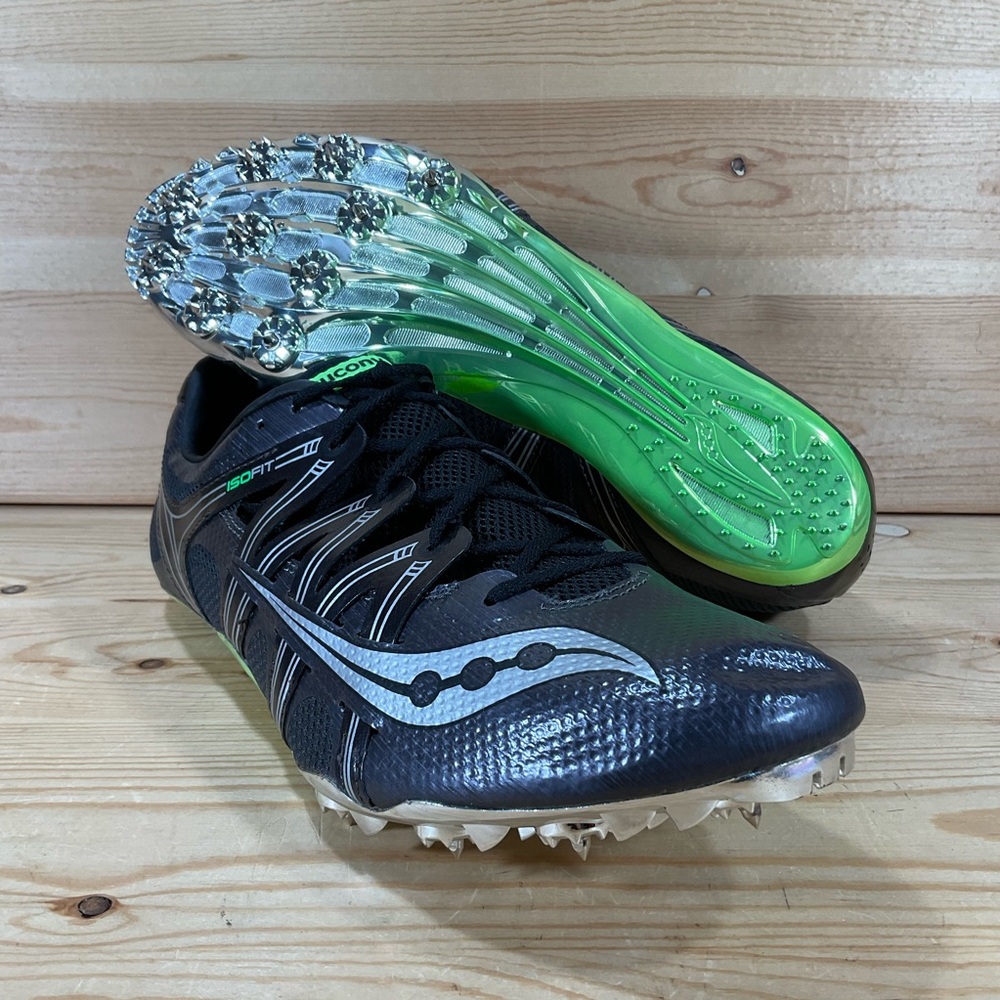 NWOB Saucony Showdown Track Spikes Shoes 
S29017-4
Men’s 12 
Black Grey Metallic